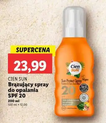 Lidl CIEN SUN Brązujący spray do opalania SPF 20 oferta