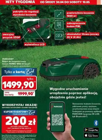Kaufland Robot do koszenia trawy 20v Parkside oferta