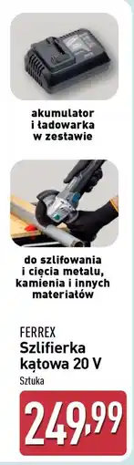 ALDI FERREX Szlifierka kątowa 20 V oferta