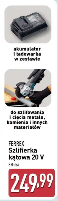 ALDI FERREX Szlifierka kątowa 20 V oferta