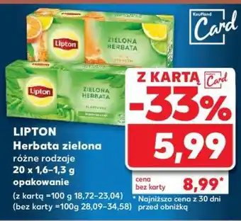 Kaufland LIPTON Herbata zielona oferta