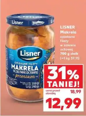 Kaufland LISNER Makrela opiekane filety w zalewie octowej 700 g słoik oferta
