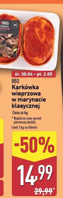 ALDI Karkówka wieprzowa w marynacie klasycznej BBQ (MIĘSO) oferta