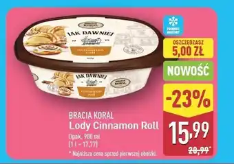 ALDI Lody cinnamon roll Bracia koral lody jak dawniej oferta