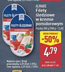 ALDI Filety śledziowe w kremie pomidorowym Almare oferta