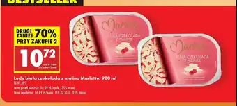 Biedronka Lody biała czekolada z maliną Marletto oferta