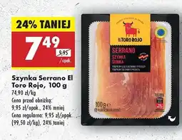Biedronka Szynka serrano El toro rojo oferta