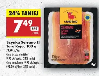 Biedronka Szynka serrano El toro rojo oferta