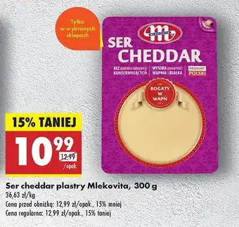 Biedronka Ser cheddar plastry Mlekovita oferta