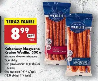 Biedronka Kabanosy drobiowo-wieprzowe Kraina wędlin oferta