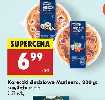 Biedronka Koreczki śledziowe z chili Marinero oferta