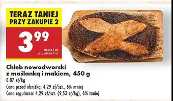Biedronka Chleb nowodworski z maślanką i makiem oferta