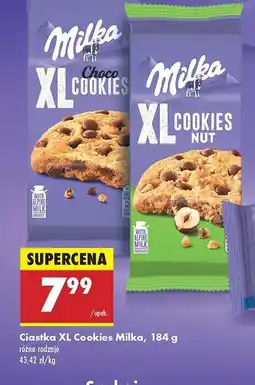 Biedronka Ciastka z kawałkami czekolady Milka xl cookies oferta