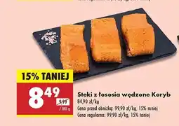 Biedronka Steki z łososia wędzone KORYB oferta