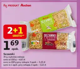 Auchan Sezamki z miodem i pistacjami Auchan różnorodne (logo czerwone) oferta