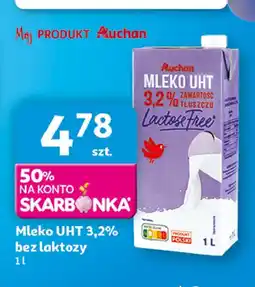 Auchan Mleko 3.2% bez laktozy Auchan różnorodne (logo czerwone) oferta