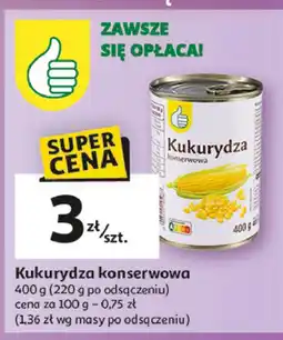 Auchan Kukurydza konserwowa Podniesiony kciuk oferta