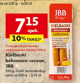Auchan Kiełbaski bekonowo-serowe Jbb bałdyga oferta