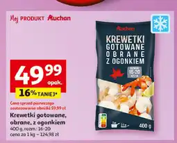 Auchan Krewetki gotowane obrane z ogonkiem Auchan oferta