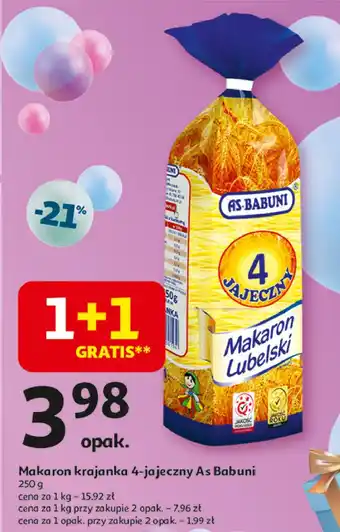 Auchan Makaron 4-jajeczny niteczki As-babuni lubelski oferta