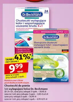 Auchan Ekologiczne chusteczki wyłapujące kolor i wspomagające usuwanie brudu Dr. Beckmann oferta