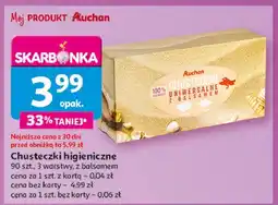 Auchan Chusteczki kosmetycze z balsamem Auchan oferta