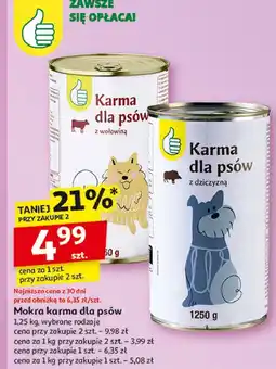 Auchan Karma dla psów z dziczyzną Podniesiony Kciuk oferta