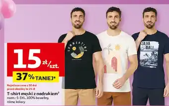 Auchan T-shirt męski z nadrukiem s-3xl oferta
