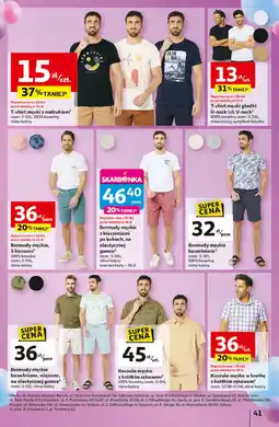 Auchan T-shirt męski gładki v-neck s-3xl oferta