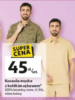 Auchan Koszula męska krótki rękaw s-3xl oferta