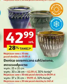 Auchan Donica ceramiczna szkliwiona mrozoodporna 37 x 31 cm oferta