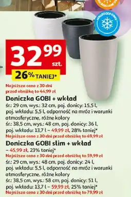 Auchan Doniczka gobi slim 58 cm oferta