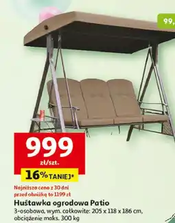 Auchan Huśtawka ogrodowa patio 3-osobowa beżowa oferta