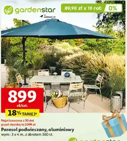 Auchan Parasol ogrodowy wiszący 3 x 4 m Garden Star oferta