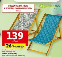 Auchan Leżak drewniany 56.5 x 97 87 cm Garden Star oferta