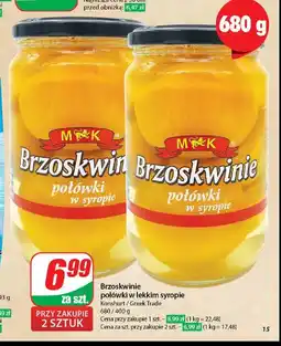 Dino Brzoskwinie połówki w lekkim syropie M&k oferta