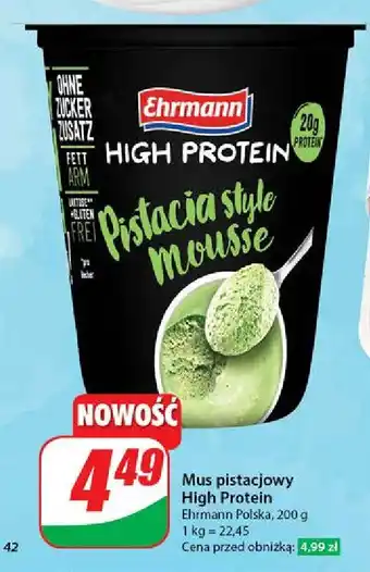 Dino Mus pistacjowy Ehrmann high protein oferta