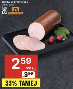 Delikatesy Centrum Kiełbasa krakowska 100g Dobrowolscy oferta