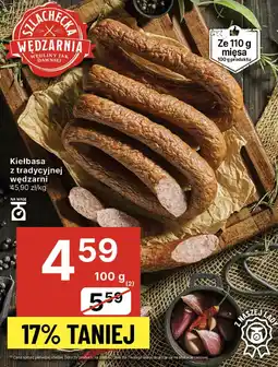 Delikatesy Centrum Kiełbasa z tradycyjnej wędzarni Szlachecka Wędzarnia oferta