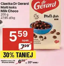 Delikatesy Centrum Ciastka Dr Gerard Malt keks Milk Choco 200g oferta