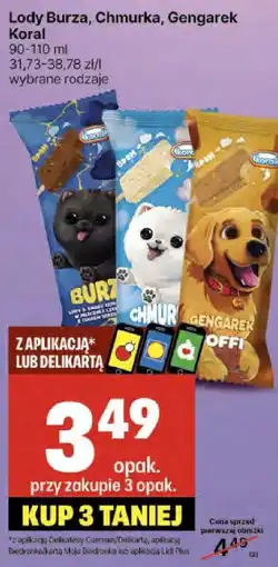 Delikatesy Centrum Lody Burza, Chmurka, Gengarek Koral 90-110ml oferta