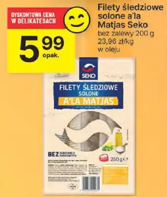 Delikatesy Centrum Filety śledziowe solone a'la Matjas Seko 250g oferta