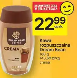 Delikatesy Centrum Kawa rozpuszczalna Dream Bean crema 160g oferta