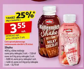 Auchan Napój mleczny sunny strawberry Mullermilch shake oferta