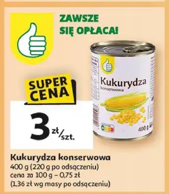 Auchan Kukurydza konserwowa Podniesiony kciuk oferta