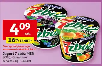 Auchan Jogurt jagoda-czarna porzeczka Bakoma 7 zbóż men oferta