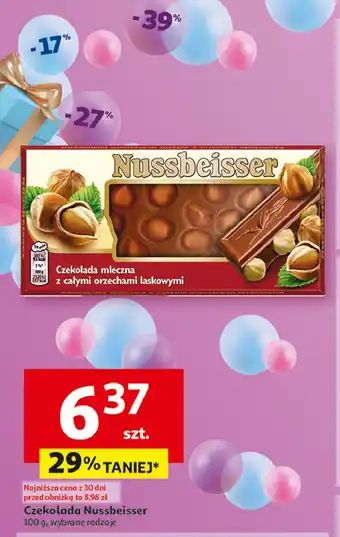 Auchan Czekolada mleczna z całymi orzechami Alpen gold nussbeisser oferta