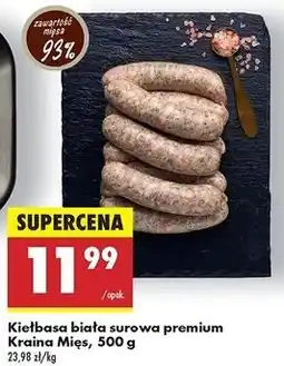 Biedronka Kiełbasa biała surowa premium Kraina Mięs oferta