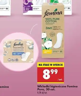 Biedronka Wkładki normal Femina Pure oferta