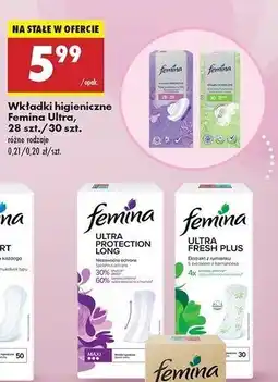Biedronka Wkładki higieniczne total protection long Femina Classic oferta